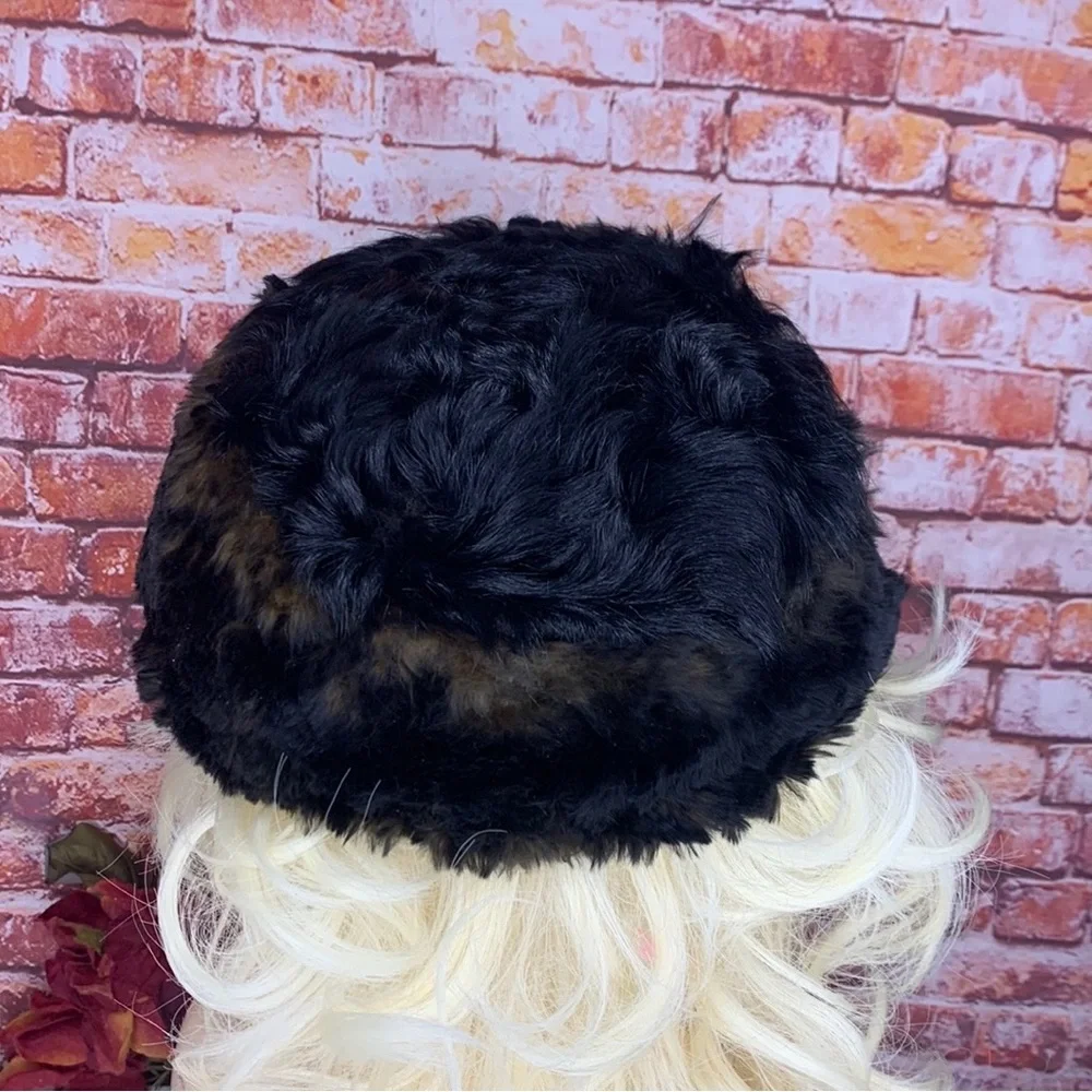 Vintage 50s Two Tone Mink Pillbox Hat - Picture 8 of 10